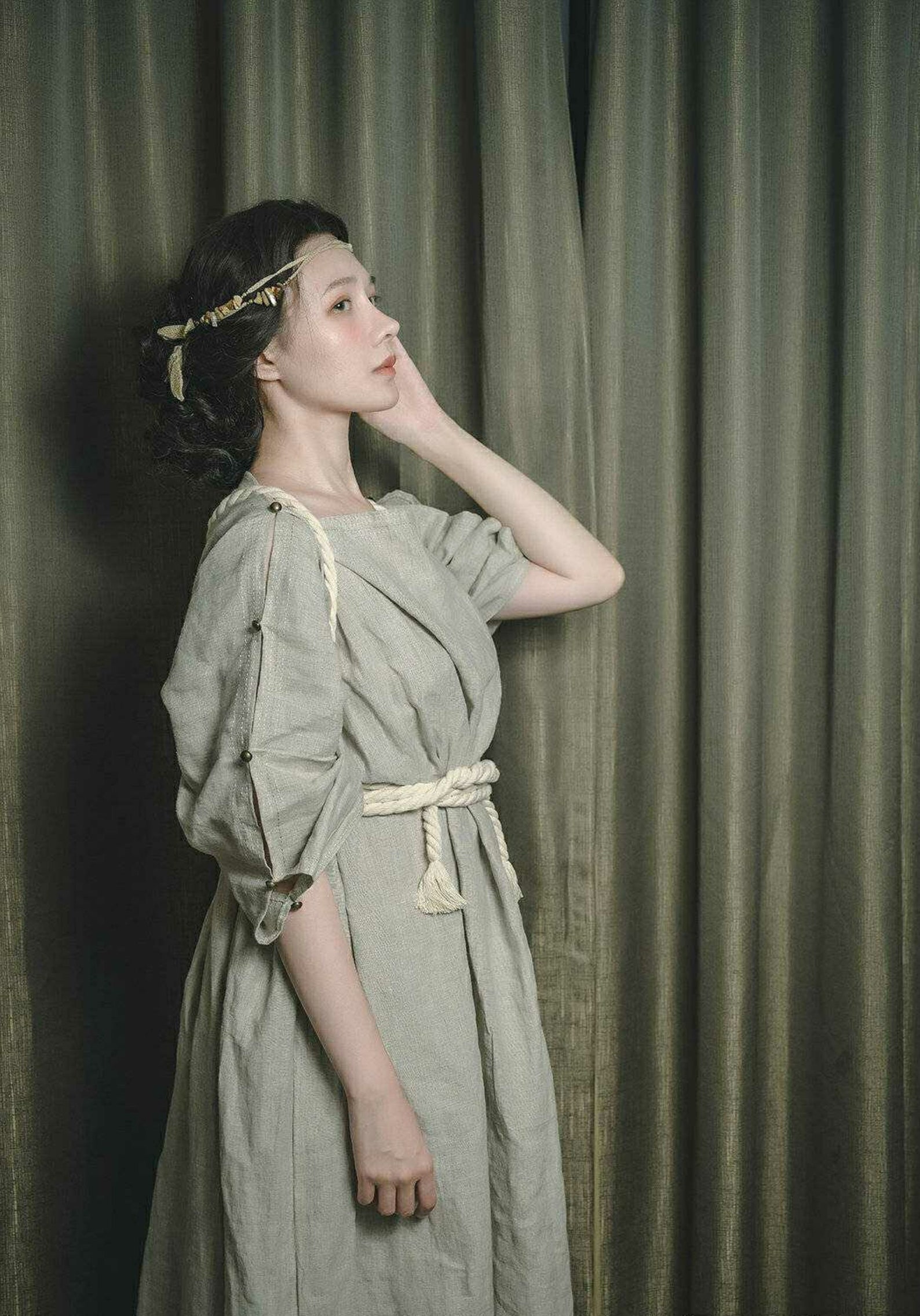 Ancient Roman Robe Dress Linen Greek Toga Handmade Custom B Etsy