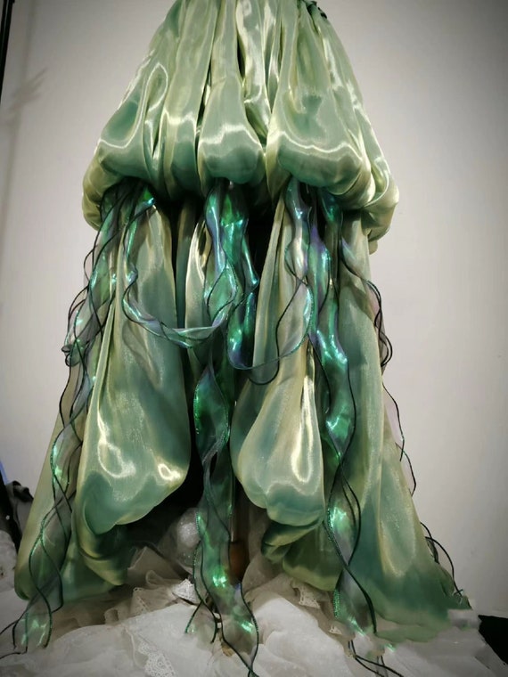 green emerald velvet dress Amazon.com: Ganeen 16 Yard Ruffle Pleated Iridescent Ribbon, Green Jellyfish  Organza Ruffle Trim, Retro Tulle Lace Fabric for Jellyfish Costume Sewing  Craft Dress Hat Lantern Cake Christmas Tree Decor main image 1