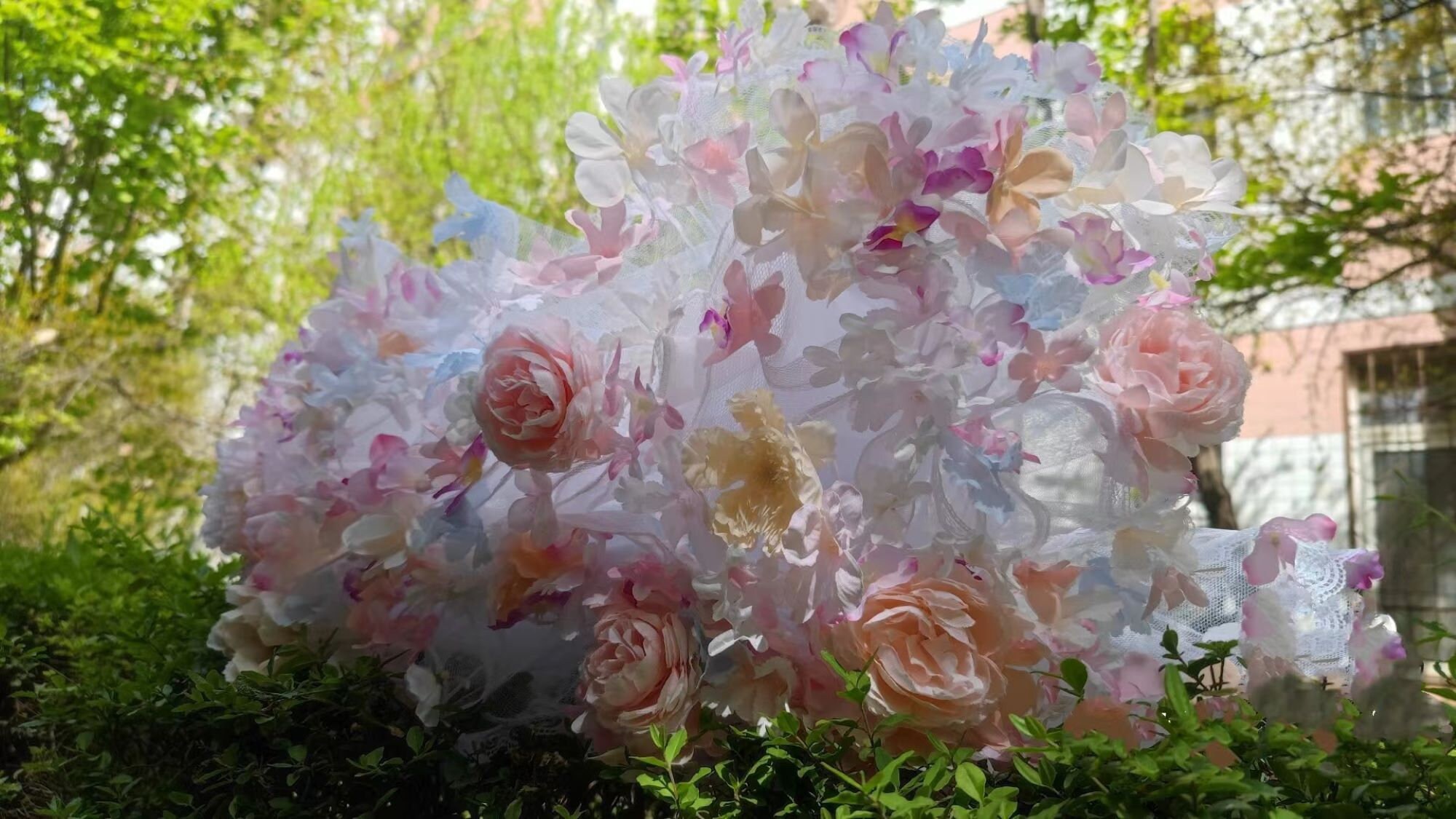 Spring Rose White Floral Hoopskirt Skirt Handmade Custom Personalize