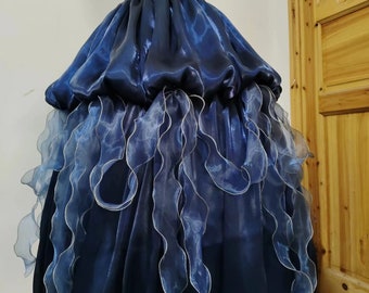 Qualle dunkelblaues Kleid Rock Dual-Use-Halloween-Rock Handmade Custom Personalize