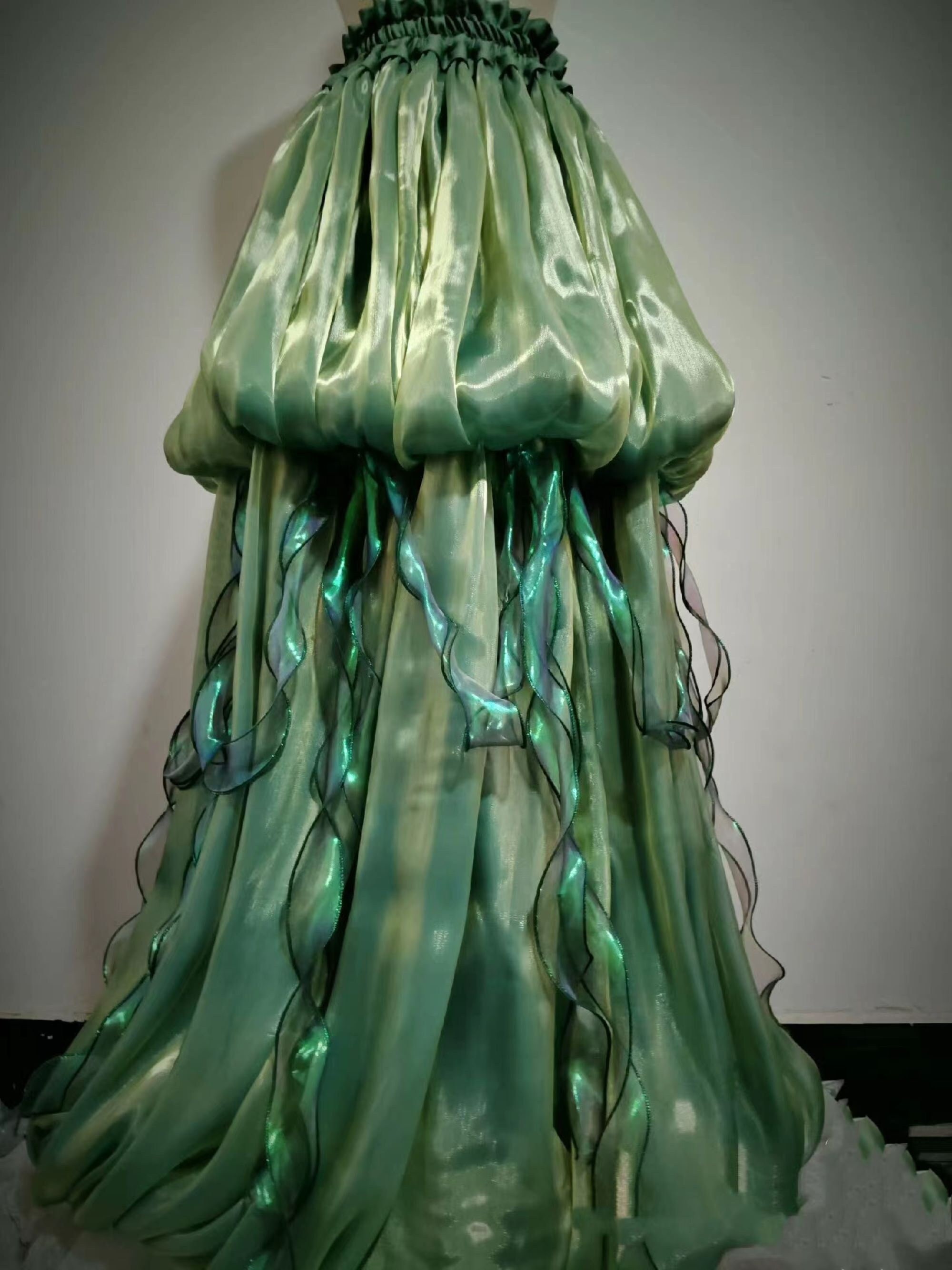 Jellyfish Jade Green Dress Skirt Dual use Halloween Skirt Handmade Custom Personalize