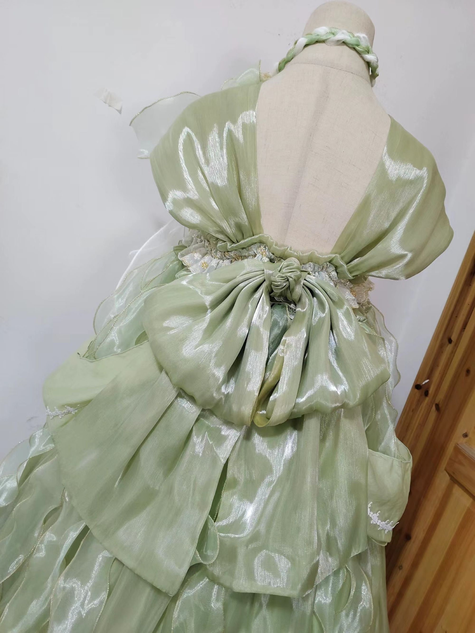green jellyfish dress Jellyfish Green Dress/Trailing Tendrils/Halloween Skirt Handmade Custom Personalize