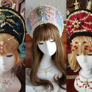 Tudor Crown  headband Cosplay costume Personalization hand SEWED