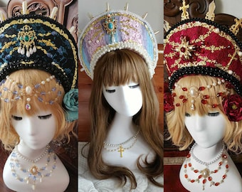 Tudor Crown  headband Cosplay costume Personalization hand SEWED