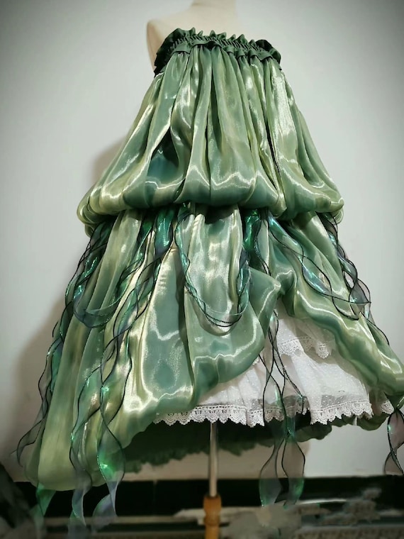 Buy Jellyfish Jade Green Dress Skirt Dual Use Halloween Short Front/long  Back Version Online in India - Etsy