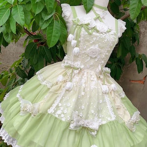 La letra de los tulipanes Vestido de encaje floral Vestido hecho a mano Hecho a medida