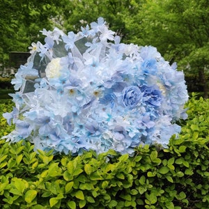 Blue Rose White Floral Hoopskirt Skirt Handmade Custom Personalize