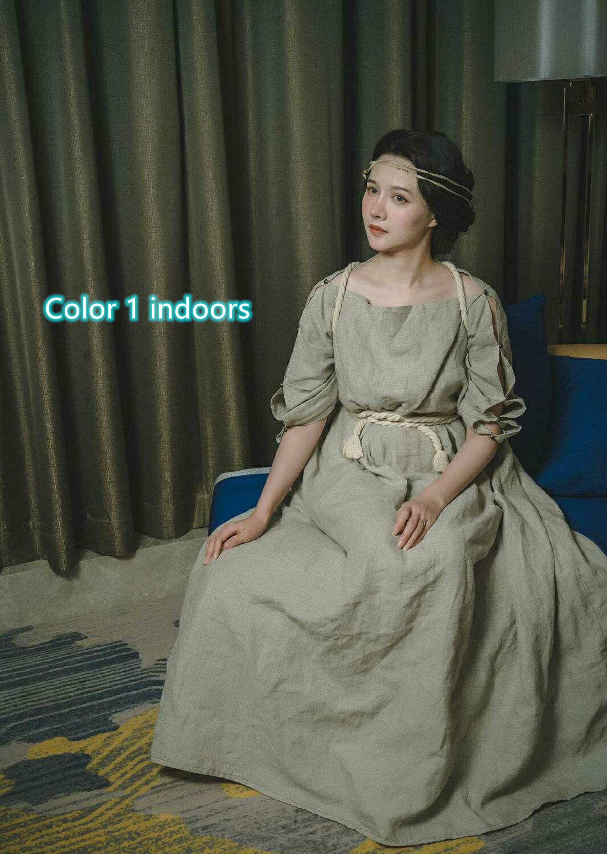 Ancient Roman Robe Dress Linen Greek Toga Handmade Custom B Etsy