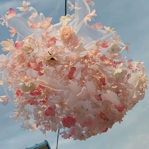 White Pink Floral Hoopskirt Skirt Handmade Custom Personalize