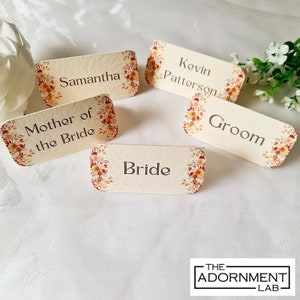 Cartes de visite pour mariage imprimé fleurs d'automne Cartes de visite Feuillage de saison automnal Plan de table Panneaux pour décor de table Cartes bohème rustique
