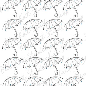 Rainy Day Umbrella Planner Stickers, Printable Stickers, Functional Stickers, Icon Stickers, to remind you to take your umbrella