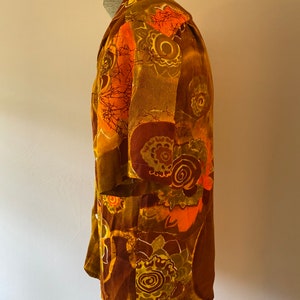 Vintage Wiki of Hawaii LTD Hawaiian Shirt. M-L. Orange, yellow, brown. Excellent condition. image 6