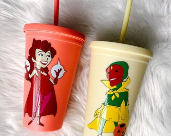 Ready to Ship Wanda & Vision 16 oz Matte Tumblers