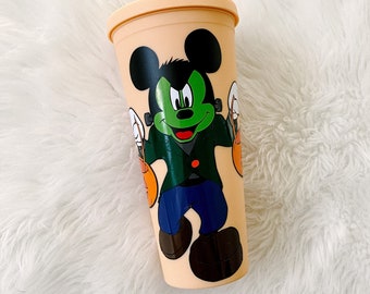 Ready To Ship Mickey Frankenstein Matte Light Orange Tumbler