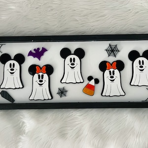 Mickey and Minnie Ghost Halloween Sign