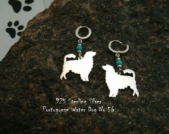 PORTUGUESE WATER DOG Earrings * sterling silver * for dog lover * dog breed earrings * gift for her * handmade clips * jewelry dog * friend