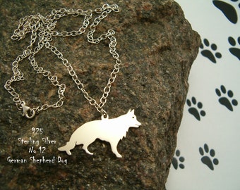 Necklace German shepherd Dog necklace for her for birthday gift pendant dog sterling silver 925 dog for friends pendant trendy pet handmade