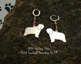 LOWLAND SHEEPDOG Earrings * sterling silver * for dog lover * dog breed earrings * gift for her * handmade clips * jewelry dog * for friend