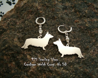 CORGI CARDIGAN Earrings * sterling silver * for dog lover * dog breed earrings * gift for her * handmade clips * jewelry dog * for friend