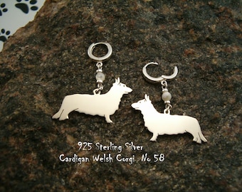 CORGI CARDIGAN boucles d’oreilles suspendues * argent 925 * clips faits à la main * bijoux avec chien * race de chien * pour ami * amoureux des chiens * tendances