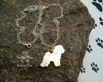 Ketting Bichon Fries ketting voor haar verjaardag ketting cadeau hanger hond zilver 925 voor vrienden ras honden ketting zilver