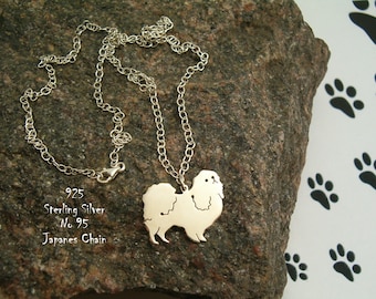 Halskette Japanische Spaniel,Hunderasse,Halskette für sie,für Geburtstag,Geschenk Halskette,Anhänger hund,Sterling Silber,für Freunde,Tier