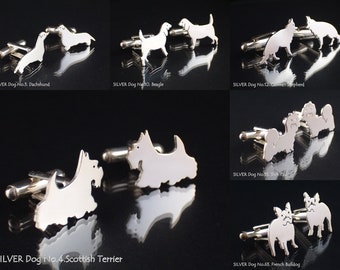 Terrier escocés plata 925,cufflinks perros, razas de perros, labrador, boxeador, beagle, dorado, bulldog francés, caniche, shih tzu,york,pomeranian,maltés