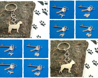Keychain  silver 925 * boston * border terrier * bobtail * pomeranian * pointer * komondor *  japanese chin* handicraft * gift * jewelry dog