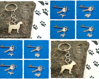 SLEUTELHANGERS zilver 925 * boston * border * bobtail * pomeranian * pointer * komondor * spaniel * verjaardag * handwerk * cadeau voor haar