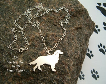 Collier Setter Collier irlandais pour son anniversaire collier cadeau pendentif argent 925 pour amis de race de chien collier argent