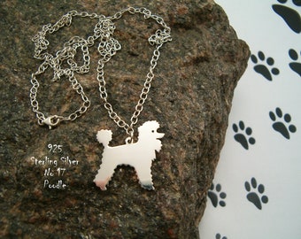 Collar Collar Caniche collar para su cumpleaños collar regalo perro colgante plata 925 para amigos de raza de perro collar plata