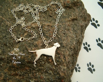 Necklace Pointer necklace for her for birthday gift necklace pendant dog sterling silver 925 dog for friends pendant trendy handmade