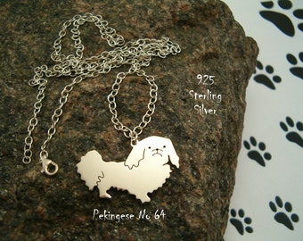 Ketting Pekinees ketting voor haar verjaardag ketting cadeau hanger hond zilver 925 voor vrienden hond ras handgemaakte sieraden