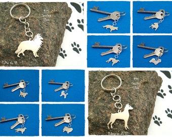 Keychain  silver 925 * berner dog * bull terrier * collie * poodle * shih tzu * borzoi * setter * keeshond * handicraft * gift * jewelry dog