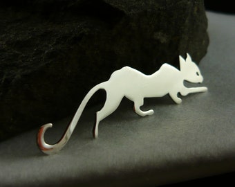Brooch cat * 925 sterling silver * birthday gift * gift for her * clothes pin * hand made jewelry * lucky kitten