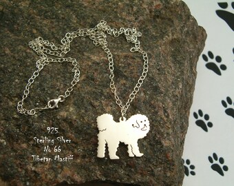 Halskette Tibetan Mastiff,Hunderasse,Halskette für sie,für Geburtstag,Geschenk Halskette,Anhänger,Sterling Silber,Hund,für Freunde,Tier