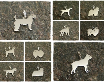 Charms silver 925 * boston * border terrier * bobtail * pomeranian * pointer * komondor *  japanese chin* handicraft * gift * jewelry dog