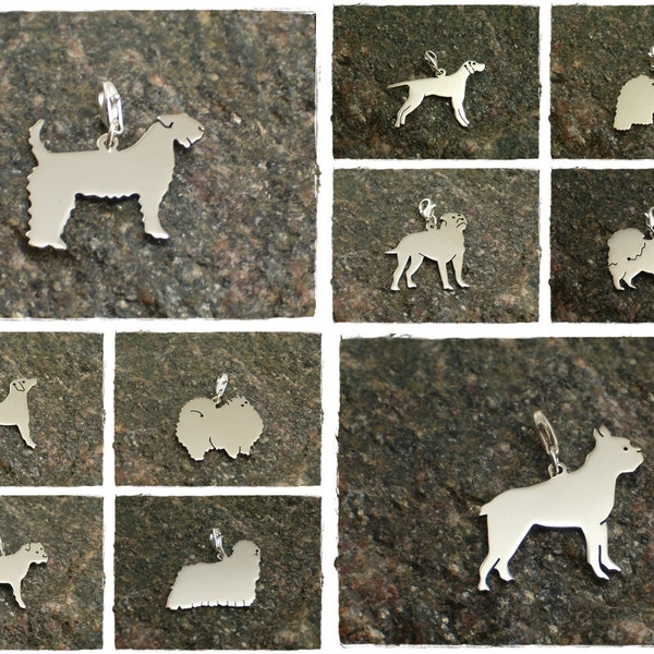 Charms Silber 925 * Boston * Border Terrier * Bobtail * Zeiger * Pomeranian * Komondor * Spaniel *Handwerk * Geschenk für sie * Schmuck Hund