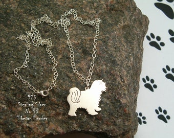 Collana Tibetan Terrier, collana per lei, per il suo compleanno, collana regalo, ciondolo, argento 925, per gli amici, razza canina, collana d'argento