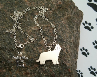 Collier Briard, collier pour elle, pour son anniversaire, collier cadeau, pendentif briard, argent 925, pour les amis, race de chien, collier en argent