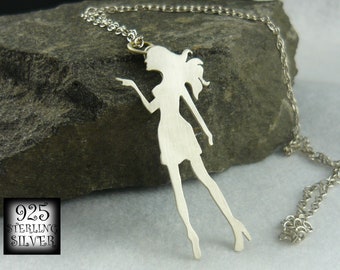 Hanger vrouw * handgemaakte sieraden * Zilver Ag 925 * zilveren hanger * ketting met model * voor verjaardag * sieraden voor haar * meisje