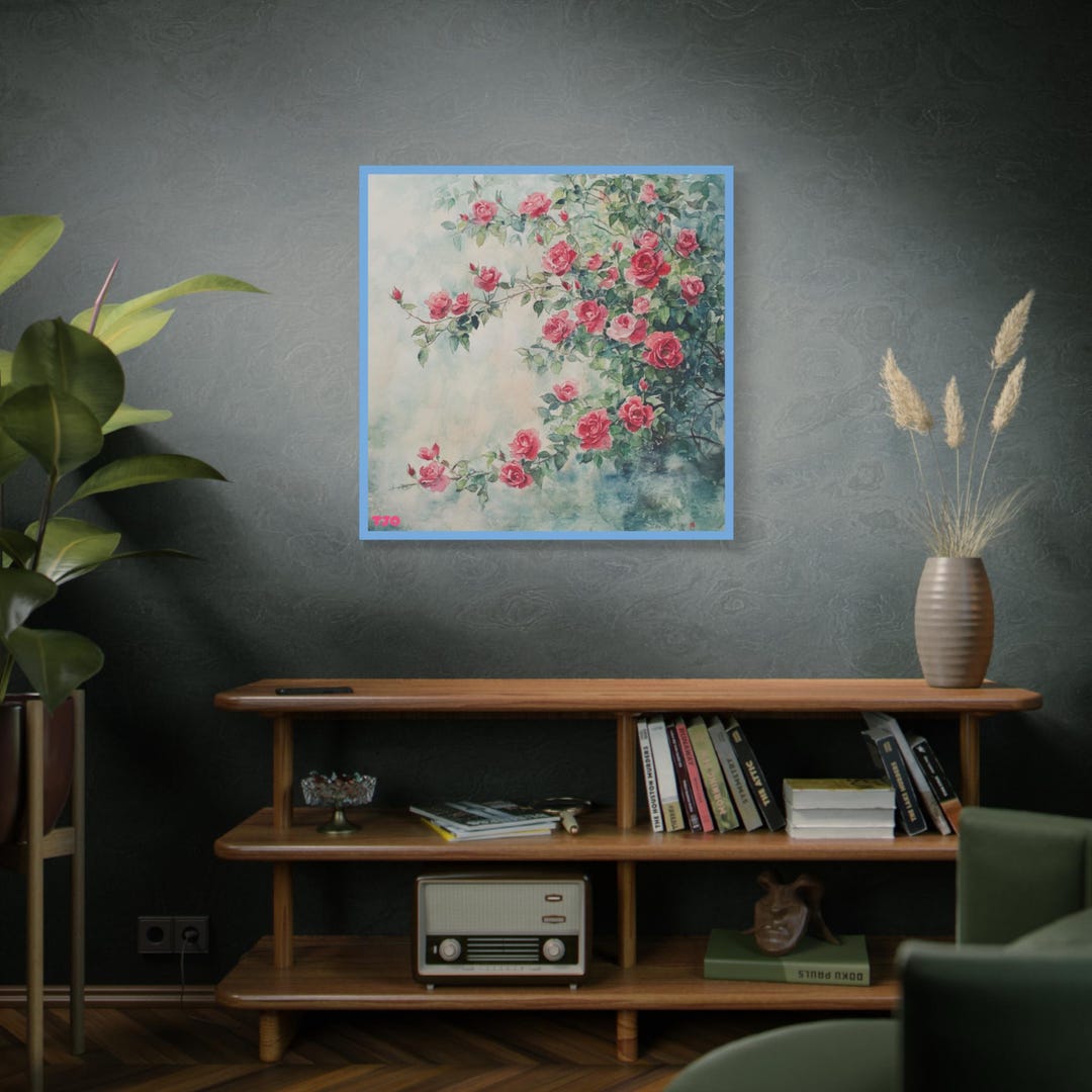 Canvas Wall Art, Beautiful Misty Roses, Floral Home Decor, Flower Art ...