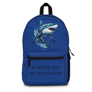 Sac à dos requin, cartable unique, sac à dos amusant pour enfants, sac à dos à imprimé animal, organiseur de fournitures scolaires