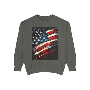 4th of July American Flag Sweatshirt, Patriotic USA Pullover, Memorial Day Sweatshirt, Independence Day Jumper, Flag Design Sweatshirt