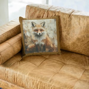 Fox Pillow, Woodland Animal Decor, Throw Cushion, Rustic Home Accent, Wildlife Pillow Cover