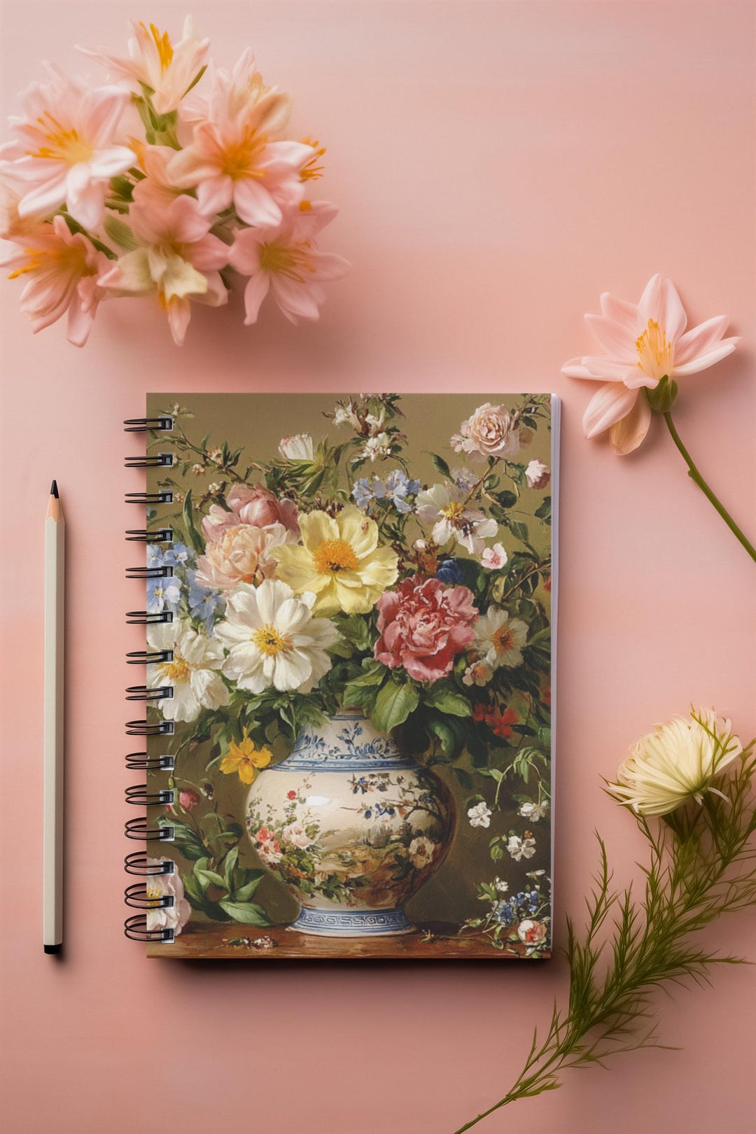 Spiral Notebook - Ruled Line - French Vase of Flowers - Etsy