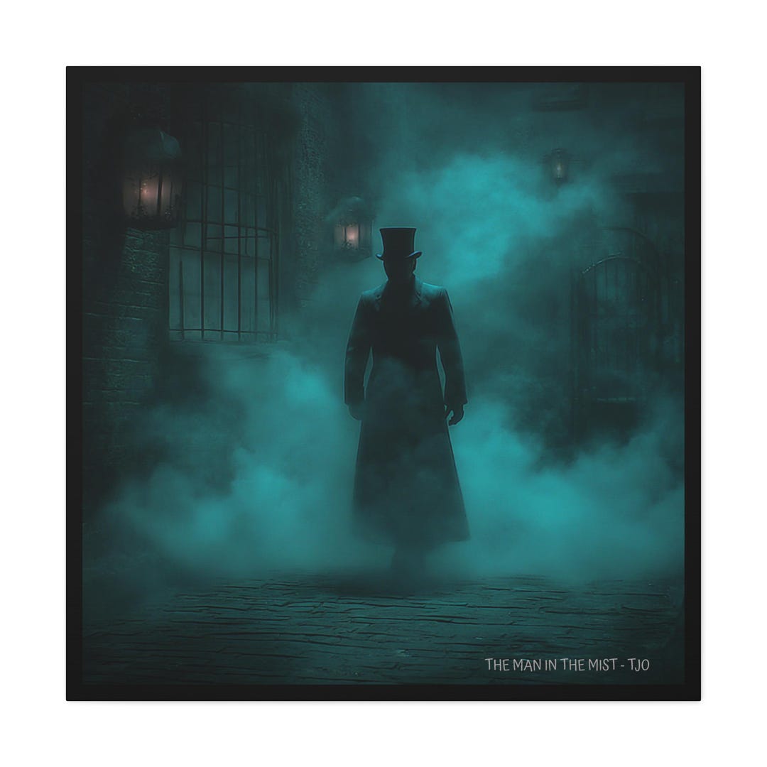 Cryptid Mist Ripper The Man in the Mist Jack the Ripper Matte Canvas Stretched 1.25