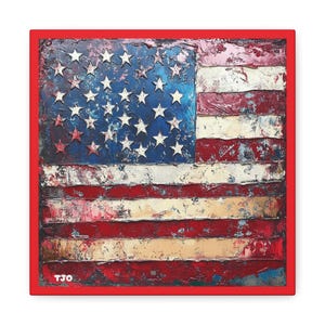 Patriotic Canvas Wall Art: Red, White, and Blue Americana Decor