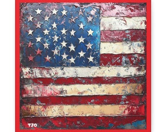 Patriotic Canvas Wall Art: Red, White, and Blue Americana Decor