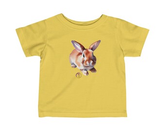 Fijn jersey T-shirt voor baby's - Konijntje